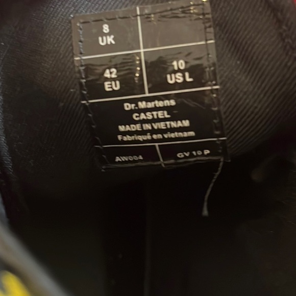 Custom Dr Martens Castel Boots Pink & Gray Plaid Wool Custom Pink Laces Size 10 - Picture 4 of 15